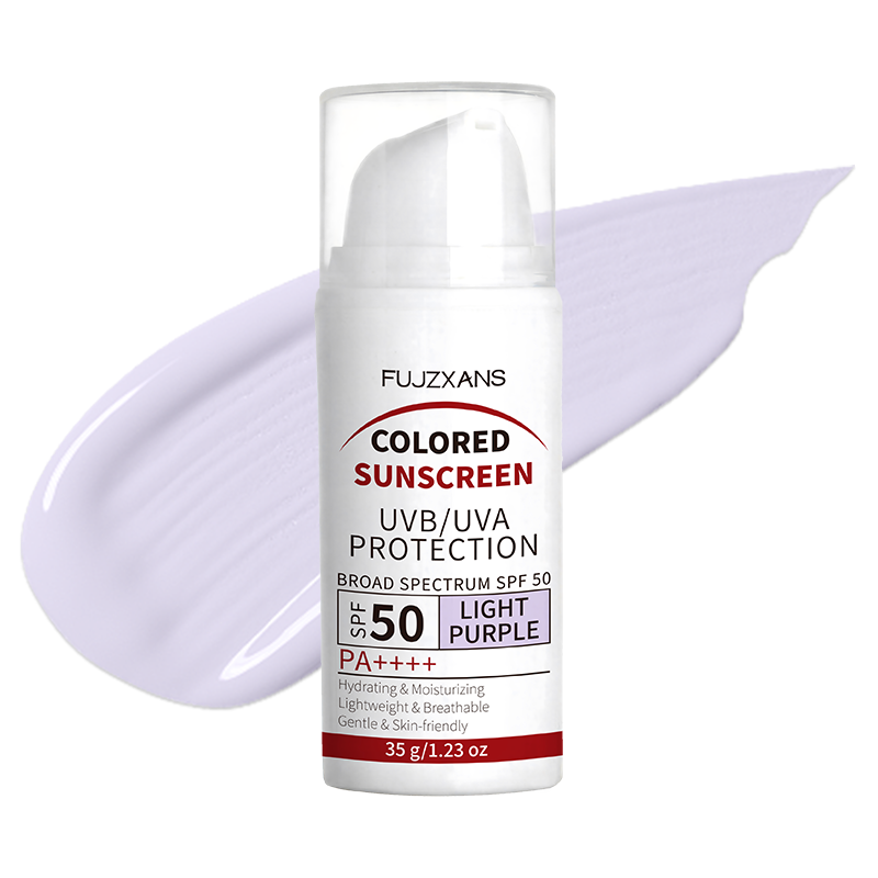 Spf 50 Waterproof Sunscreen - Protector Solar con Color Morado Claro