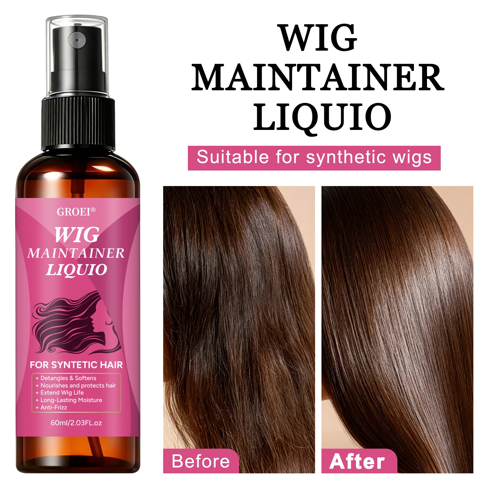 Hair Care - Spray Mantenedor de Pelucas Anti-Frizz GROEI