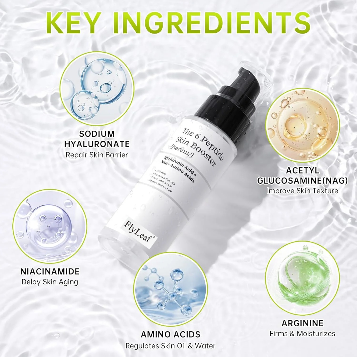 Tónico Facial con Péptidos de  - Hyaluronic Acid Facial Serum reseña y precio