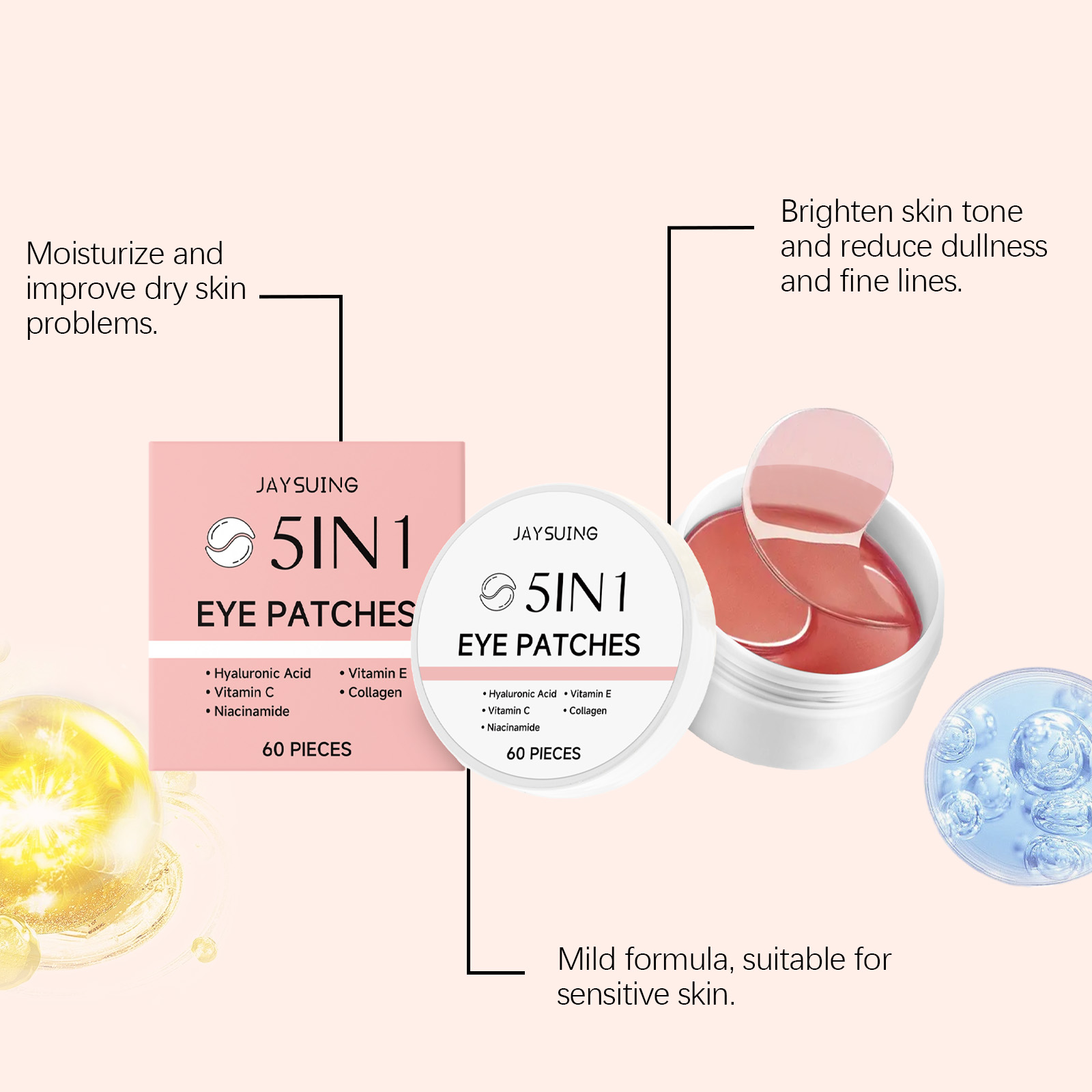 JAYSUING Parches para Ojos 5 e - Collagen Under Eye Patches reseña y precio