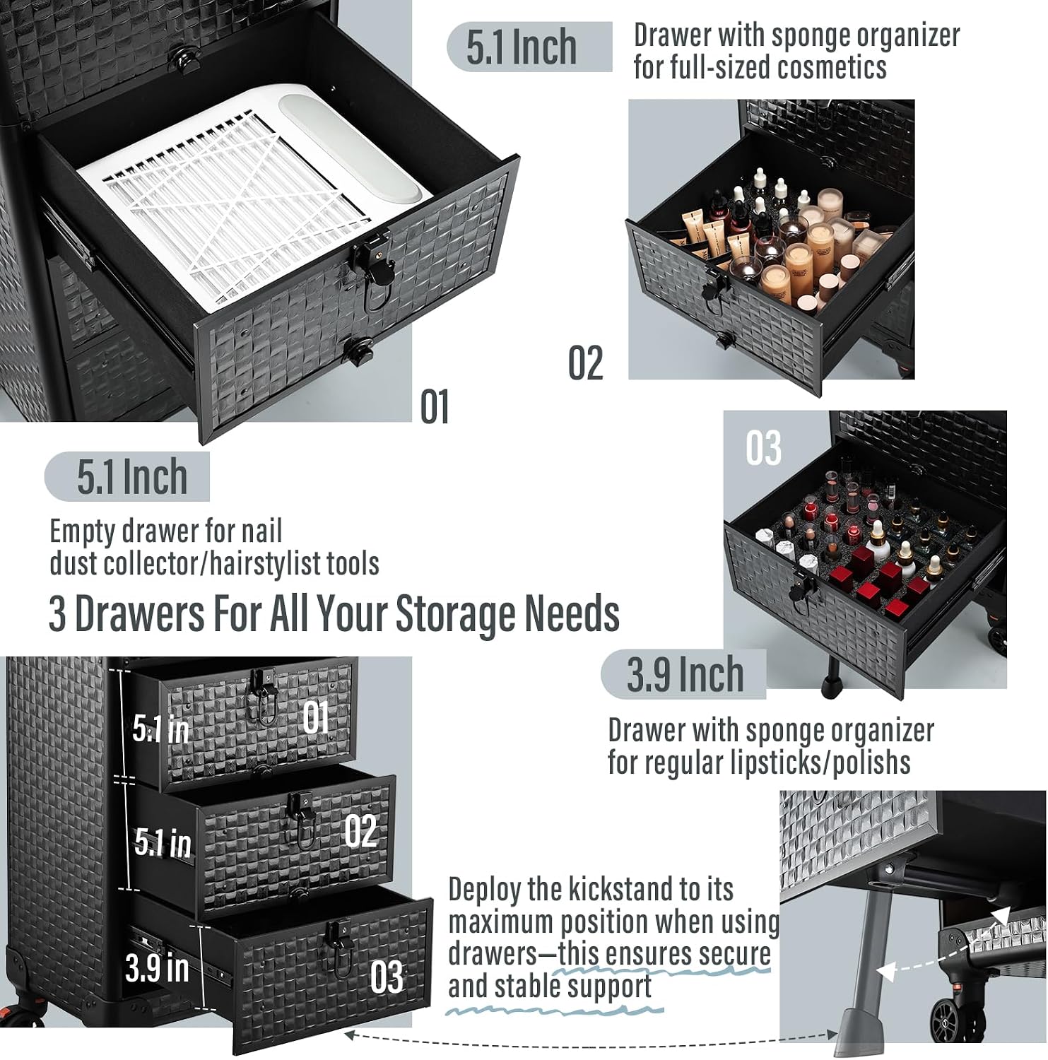 Carrito de Salón con Ruedas y  - Makeup reseña y precio