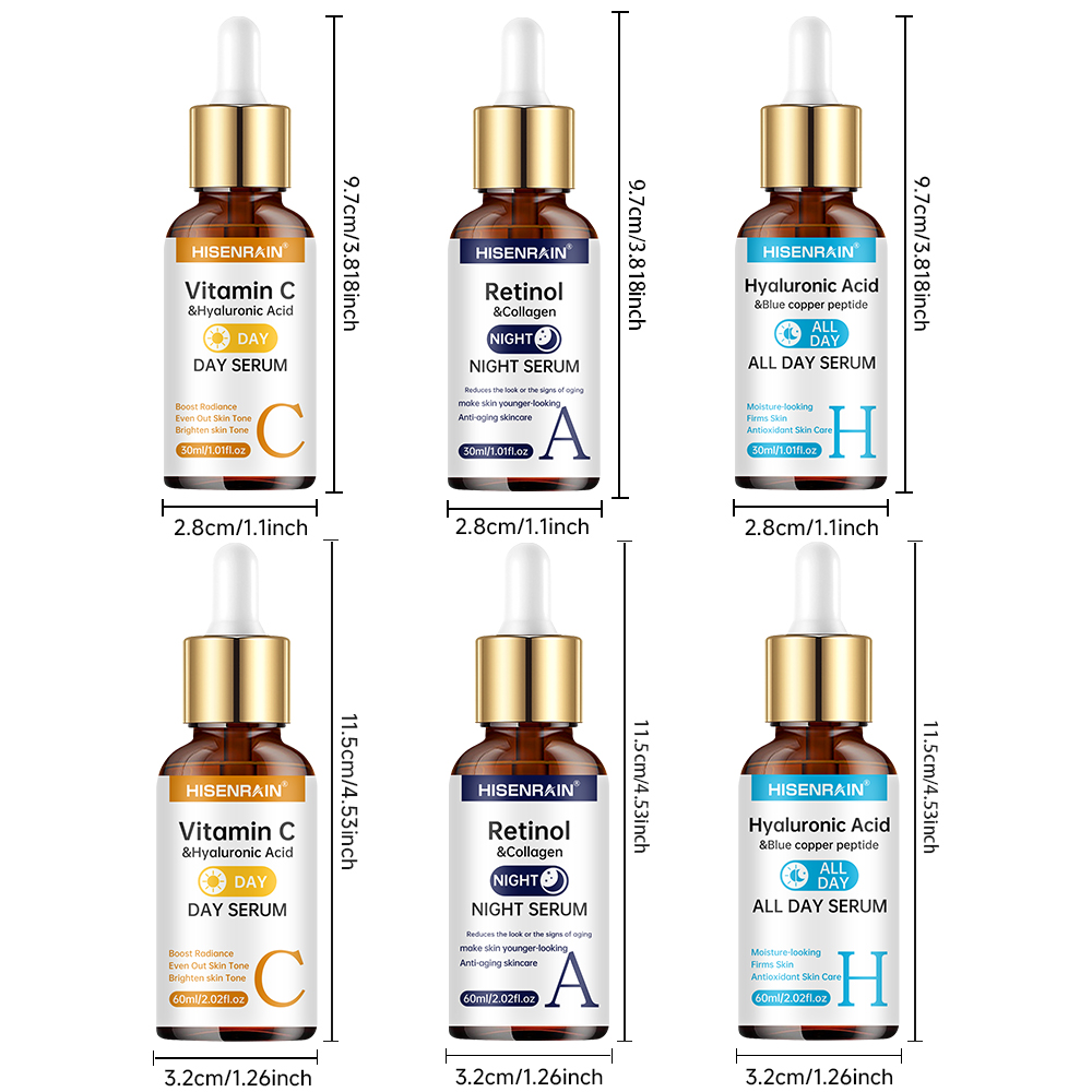 HISENRAIN Vitamina C + Retinol - Hyaluronic Acid Facial Serum reseña y precio