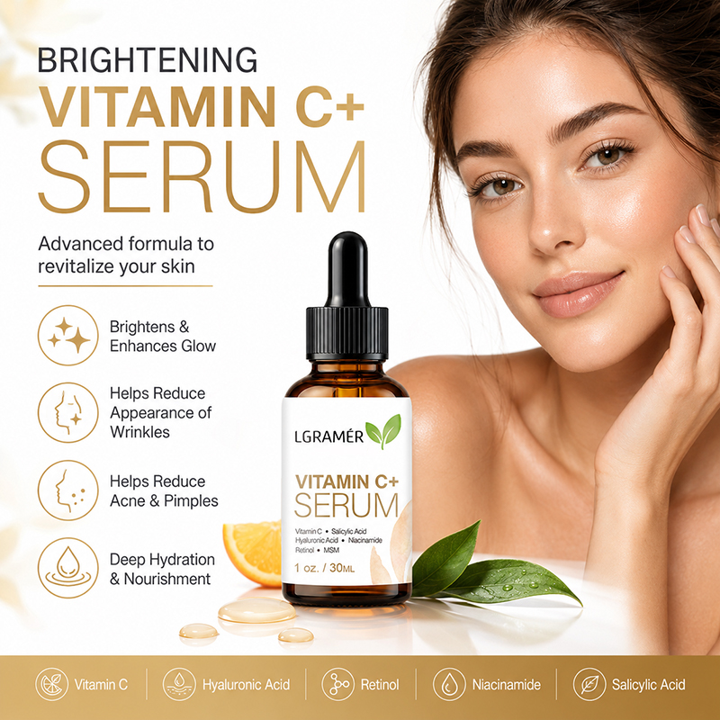 Suero Facial con Vitamina C+ y - Hyaluronic Acid Facial Serum reseña y precio