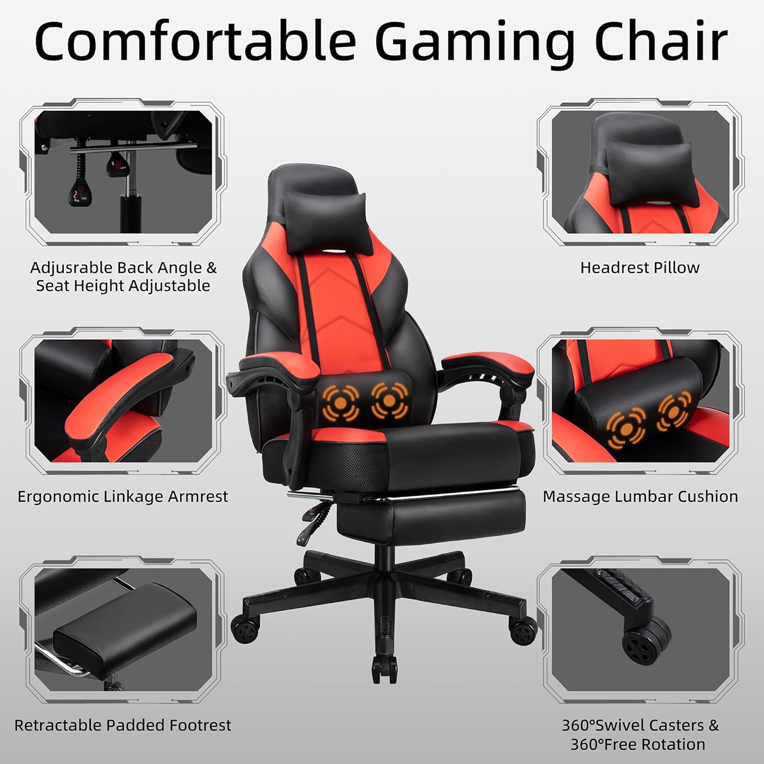 Silla Gaming con Reposapiés, S - Massage reseña y precio