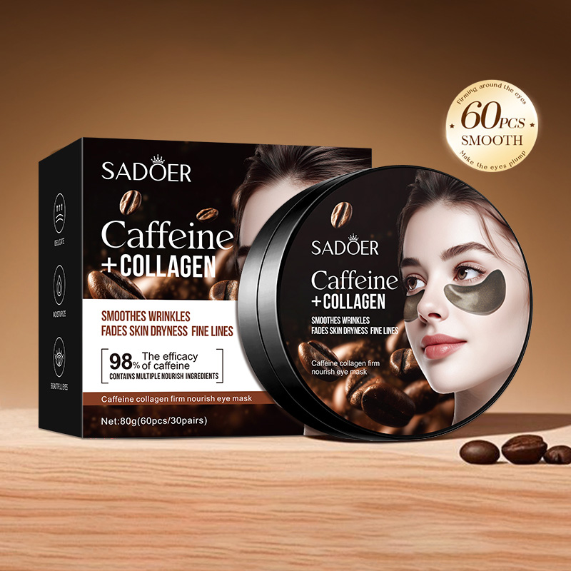 60 uds SADOER caféína cristal  - Collagen Under Eye Patches reseña y precio